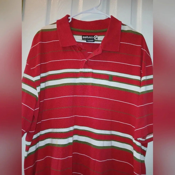 ECKO Unlimited red green cream polo style shirt men's 2XL casual streetwear 90's - Picture 3 of 5